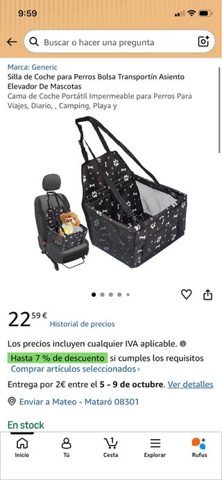 Bolsa Transportín Silla Coche Perros Paw Patrol