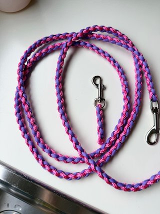 Guinzaglio per cani intrecciato rosa lilla