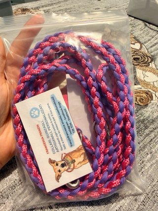 Guinzaglio per cani intrecciato rosa lilla