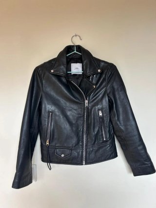 Cazadora Piel Mango Mujer Talla XS/34