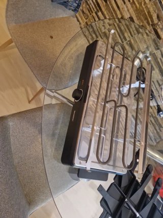 Grill de mesa eléctrico con plancha y piedra