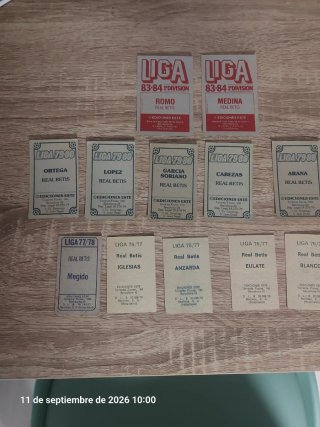Lote cromos Real Betis antiguos
