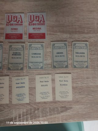 Lote cromos Real Betis antiguos