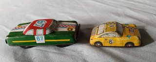 2 Coches de Ojalata Antiguos de Juguete