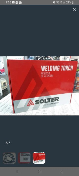 Antorcha de soldar TIG Solter SR17V conector 35/50