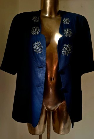 Giacca Marta Palmieri Blu Oro Tg. 50 Nuova