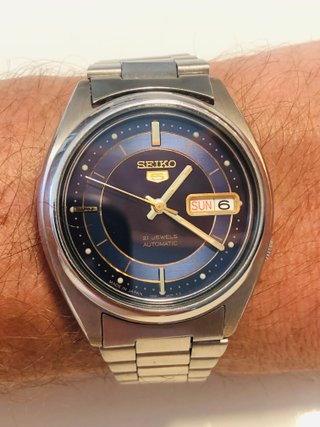 Reloj Seiko 5 Automático Azul 21 Joyas