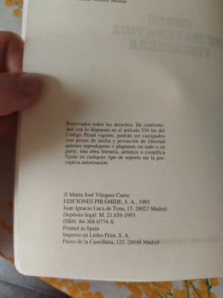 Curso de Matemática Financiera