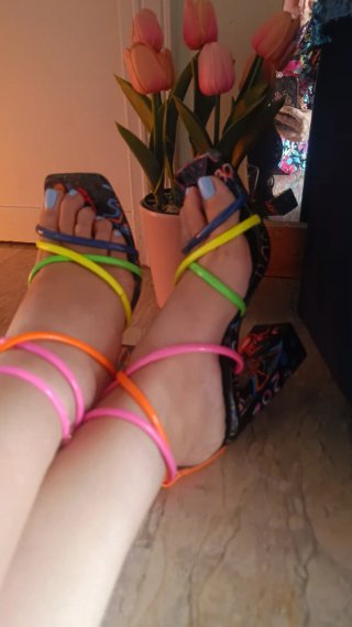 Tacchi alti estivi sexy intrecciati multicolor fl