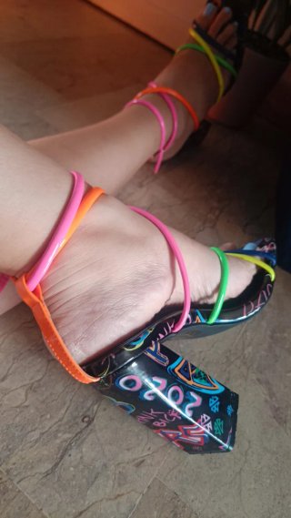 Tacchi alti estivi sexy intrecciati multicolor fl