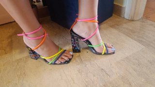 Tacchi alti estivi sexy intrecciati multicolor fl