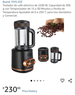 Tostador de café eléctrico 2200W