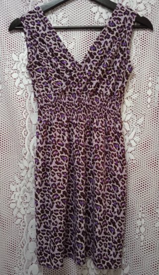 Vestido estampado animal print morado