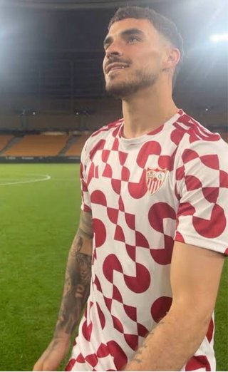 Camiseta Sevilla FC Adidas Talla M Calentamiento