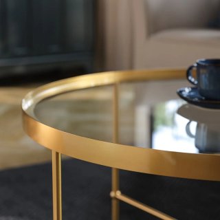 Mesa de centro IKEA TORSJÖ dorada y cristal