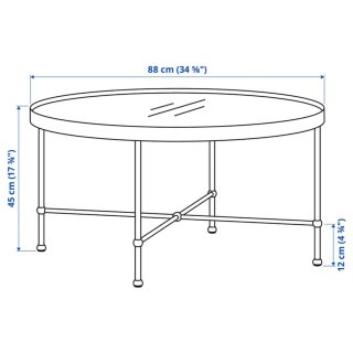 Mesa de centro IKEA TORSJÖ dorada y cristal