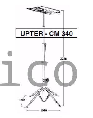 Elevador Telescópico Eléctrico 3300 mm 130 kg Aire Acondicionado CM340