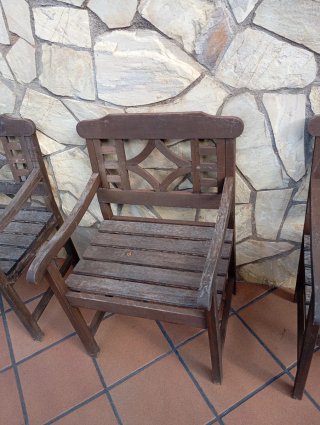 4 Sillas de Jardín Madera Teka