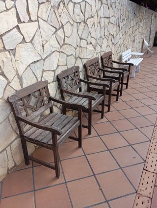 4 Sillas de Jardín Madera Teka