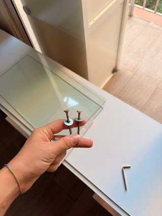 Mueble auxiliar madera y cristal