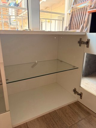 Mueble auxiliar madera y cristal
