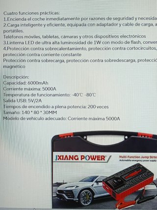Arrancador Coche Emergencia 12V