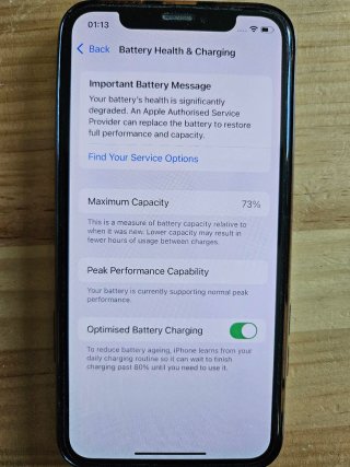 iPhone XS 256 GB Negro/Plateado (batería 73 %)