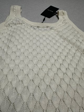 Top Massimo Dutti calado blanco
