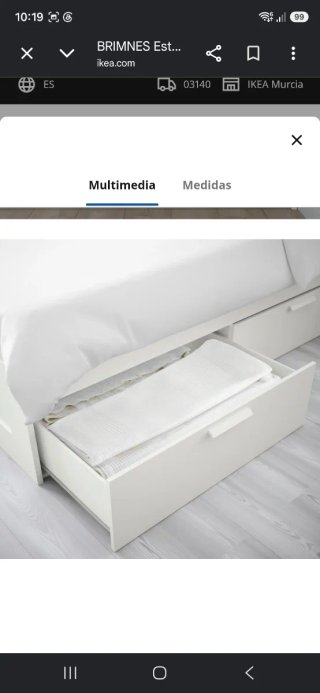 Cama Brimnes 140x200 Ikea Blanca