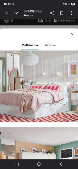 Cama Brimnes 140x200 Ikea Blanca