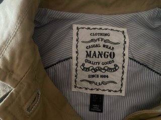 Mango Gabardina Corta Beige Talla L