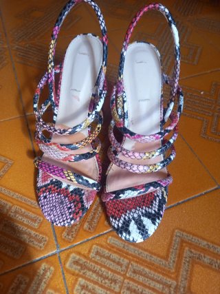Sandali tacco alto fantasia multicolor