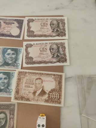 Lote de billetes españoles antiguos, pia de c16