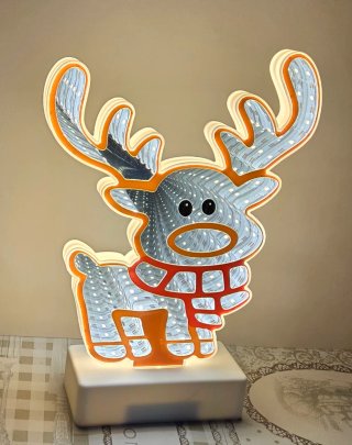 Decorazione Natalizia-Lampada LED Renna Natale