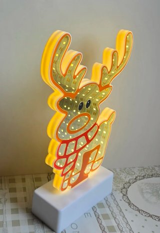 Decorazione Natalizia-Lampada LED Renna Natale