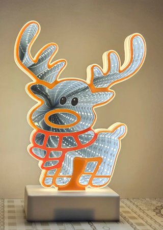 Decorazione Natalizia-Lampada LED Renna Natale