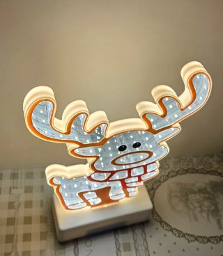 Decorazione Natalizia-Lampada LED Renna Natale
