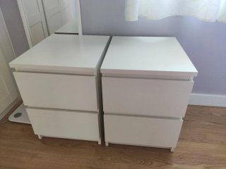 Mesitas de noche blancas (2 unidades)