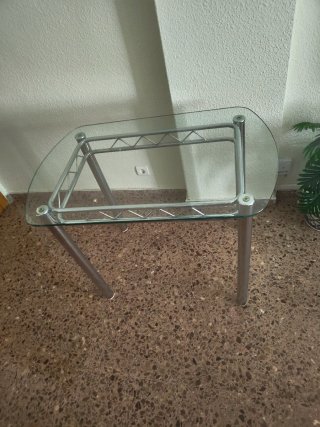 Mesa cocina acero inoxidable y cristal
