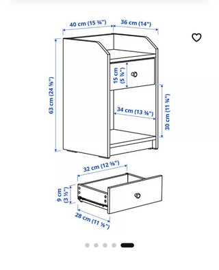 Mesita de noche Ikea blanca