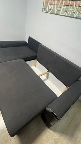 Sofá Cama Gris Tela