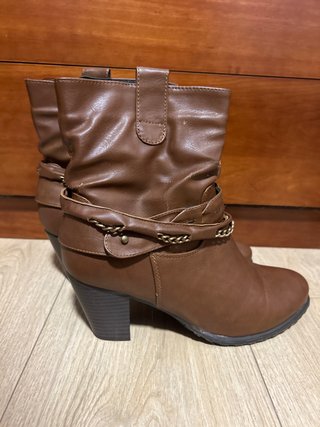 Botines de tacón marrones para mujer