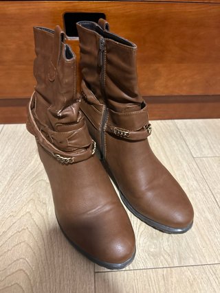 Botines de tacón marrones para mujer