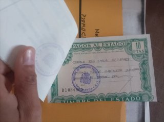 Timbre del Estado 500 y 3000 PTAS