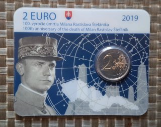 2€ Eslovaquia Rastislav Štefánik. BU Coincard 2019
