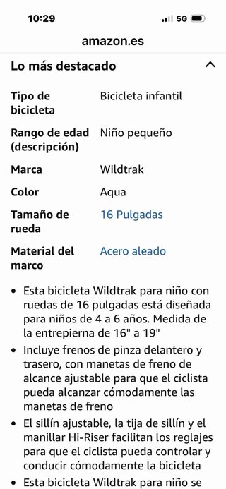 Bicicleta infantil Wildtrak WT003 (Con ruedines)