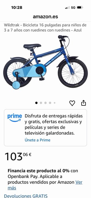 Bicicleta infantil Wildtrak WT003 (Con ruedines)