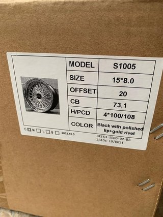 ya en stock!! rc5 8x15 4x100-108 et20 RS stylo bbs