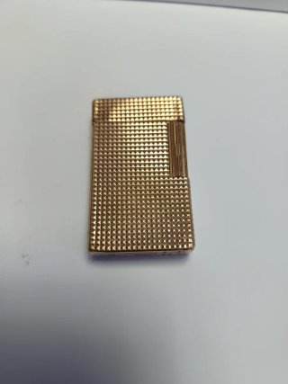 Encendedor Dupont Ligne 1 Oro Hobnail 70s
