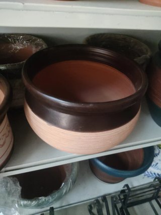 Maceta grande cerámica coco nogal